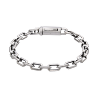 [full] - Sterling silver chain bracelet with angular links and sleek, polished finish.