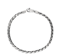 [full] - Rounded curb link bracelet in sterling silver with rugged gun-metal finish.