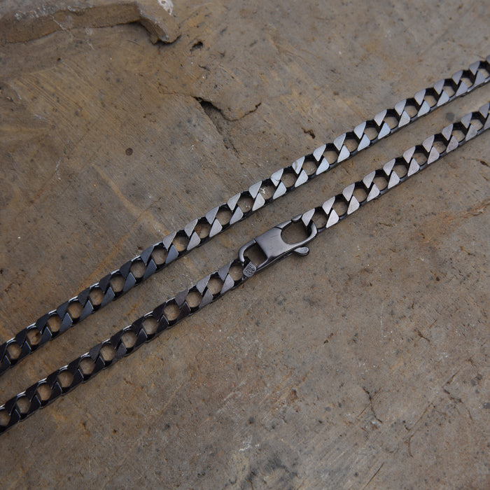 [full]- ARES Silver chain with dark ruthenium plating