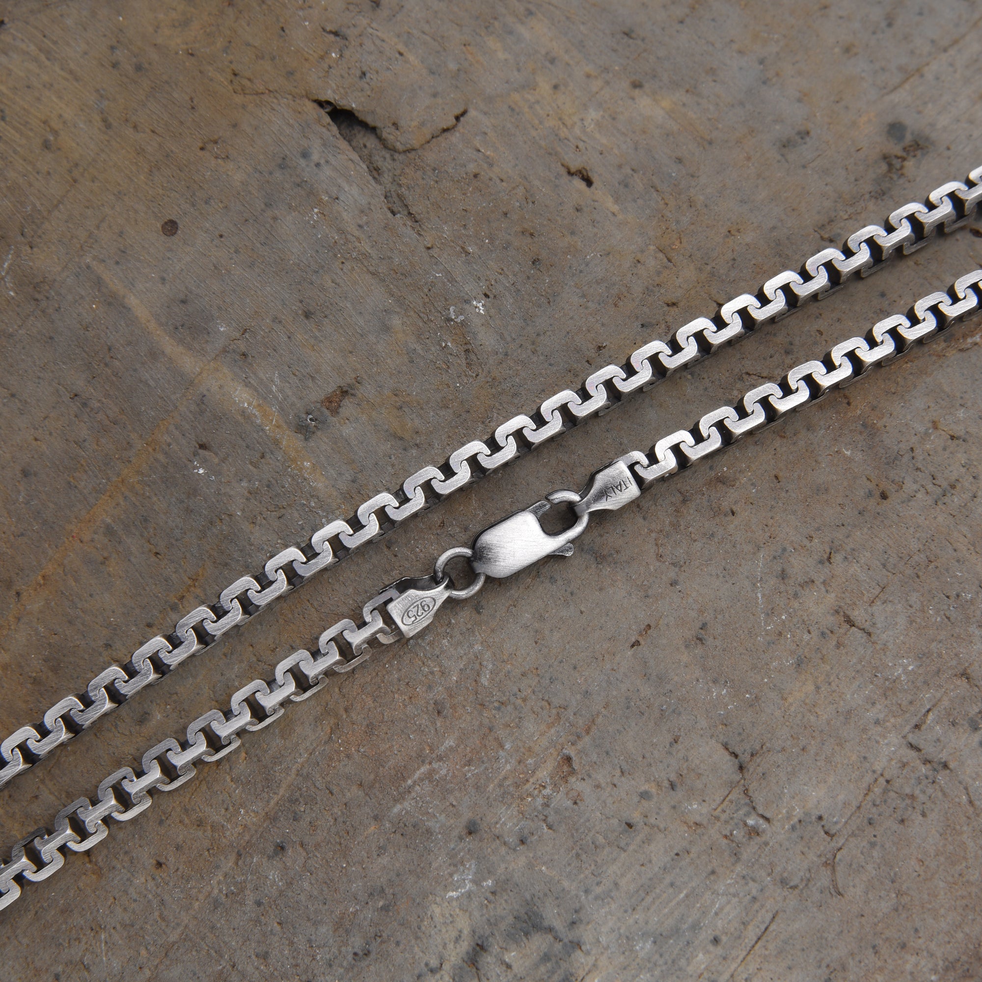 [full]- ATHENA silver chain with ruthenium plating