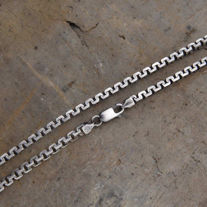[full]- ATHENA silver chain with ruthenium plating