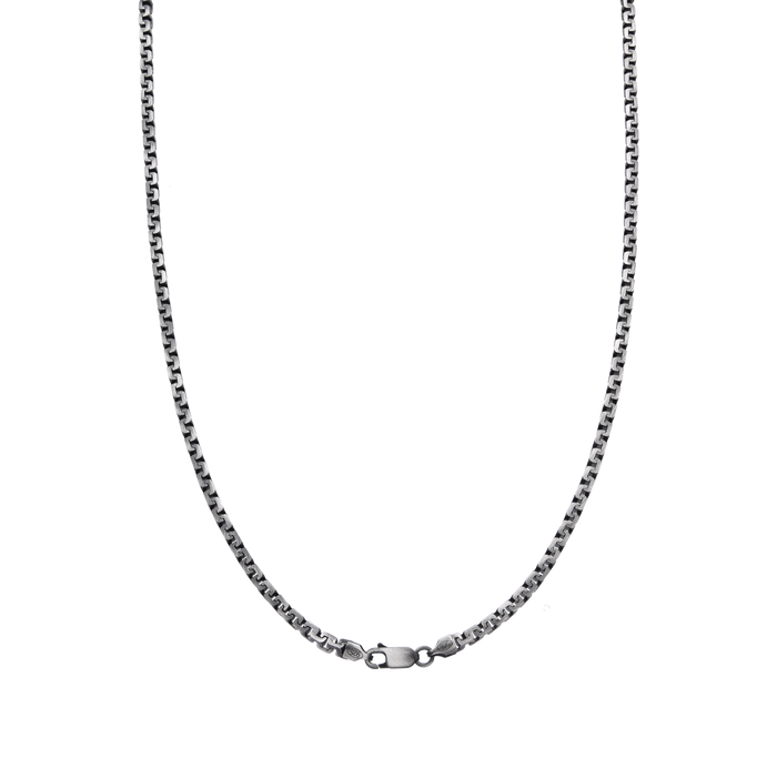 [full]- ATHENA silver chain with ruthenium plating