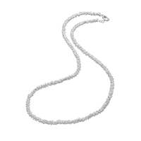 [full] - Sterling silver disc bead necklace with a polished, faceted finish and luxurious shine