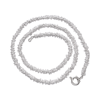 [full] - Sterling silver disc bead necklace with a polished, faceted finish and luxurious shine