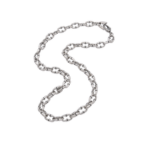 [full] Silver chain necklace on a white background