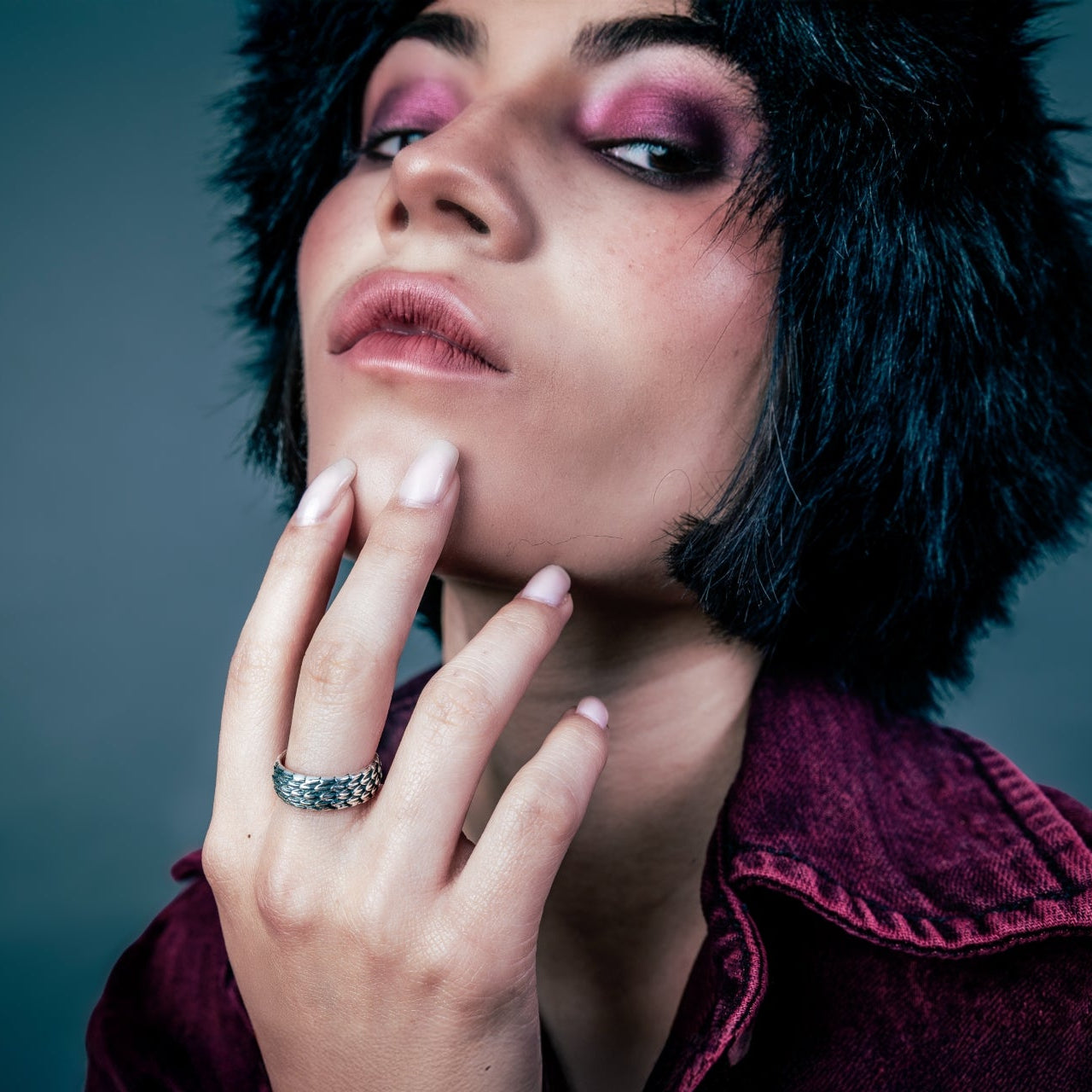 [full] - person wearing sterling silver ring