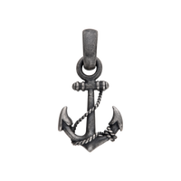 [full] – Sterling silver anchor pendant with oxidised finish and rope detail