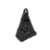 [full] - Sterling silver rugged stone pendant with oxidised finish.