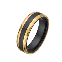 [full] - Black Ceramic Ring, Stainless Steel Ring