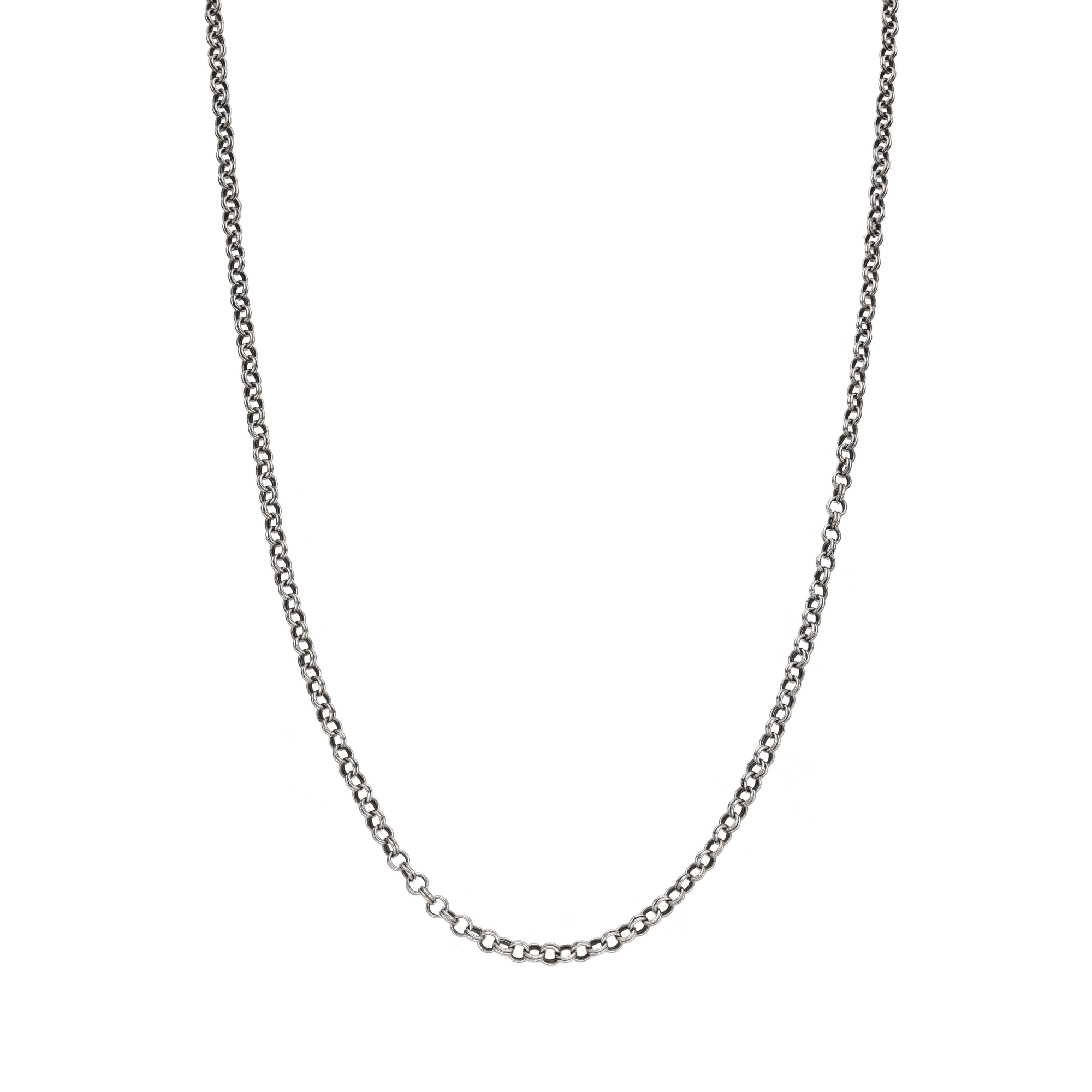 [full] - Sterling silver chain necklace with interlocking links and a fluid, modern design