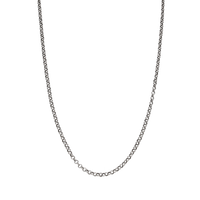 [full] - Sterling silver chain necklace with interlocking links and a fluid, modern design