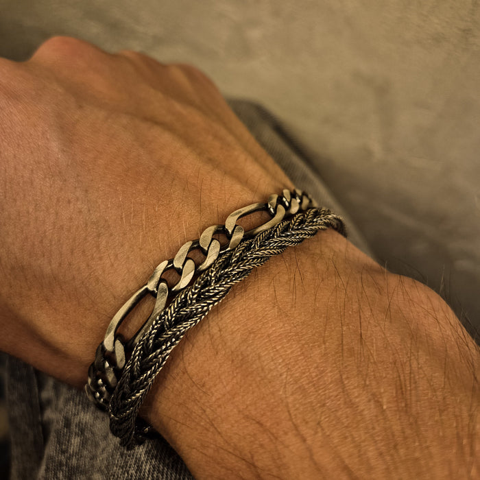 [full] Sterling silver and ruthenium bracelets