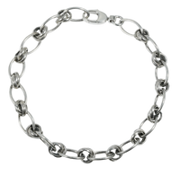 [full] Silver chain bracelet on a white background