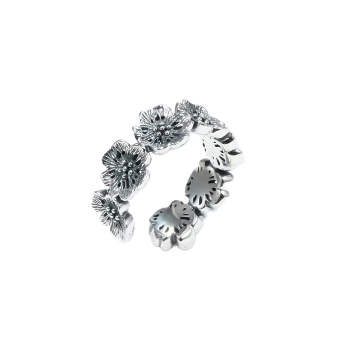 [full] - sterling silver floral ring