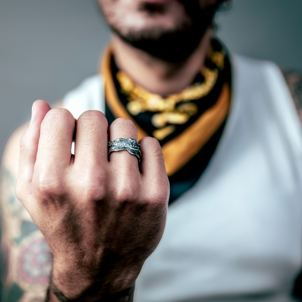 [full] - lava sterling silver ring