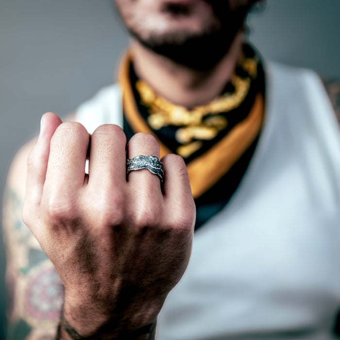 [full] - lava sterling silver ring