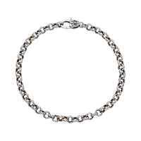 [full] Silver chain bracelet on a white background