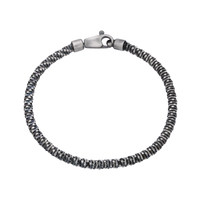 [full] - Mirror-snake design sterling silver bracelet with dark gun-metal ruthenium plating and seamless clasp.