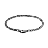 [full] - Mirror-snake design sterling silver bracelet with dark gun-metal ruthenium plating and seamless clasp.
