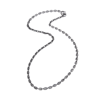 [full]- OBSIDIAN silver necklace with ruthenium plating