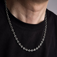[full] - Gun-metal sterling silver necklace with ruthenium plating and a rugged, vintage-inspired design.