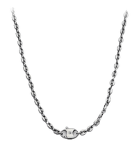 [full]-OBSIDIAN silver necklace with ruthenium plating