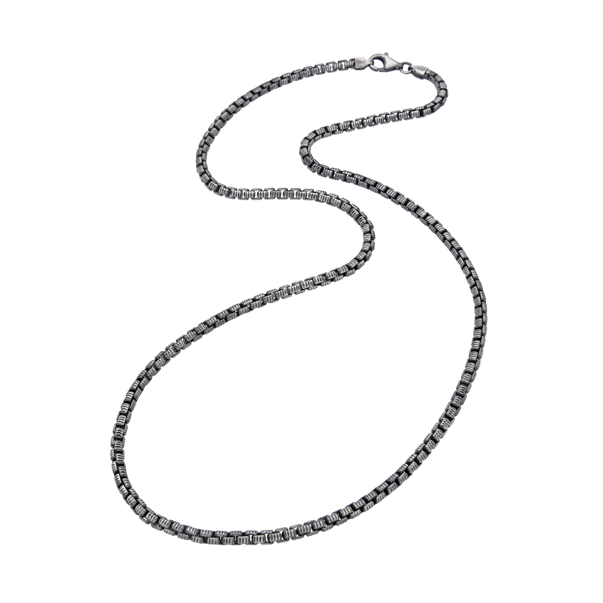 [full]- OMEGA silver chain with ruthenium plating