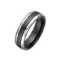 [full] - Black Ceramic Ring, Stainless Steel Ring