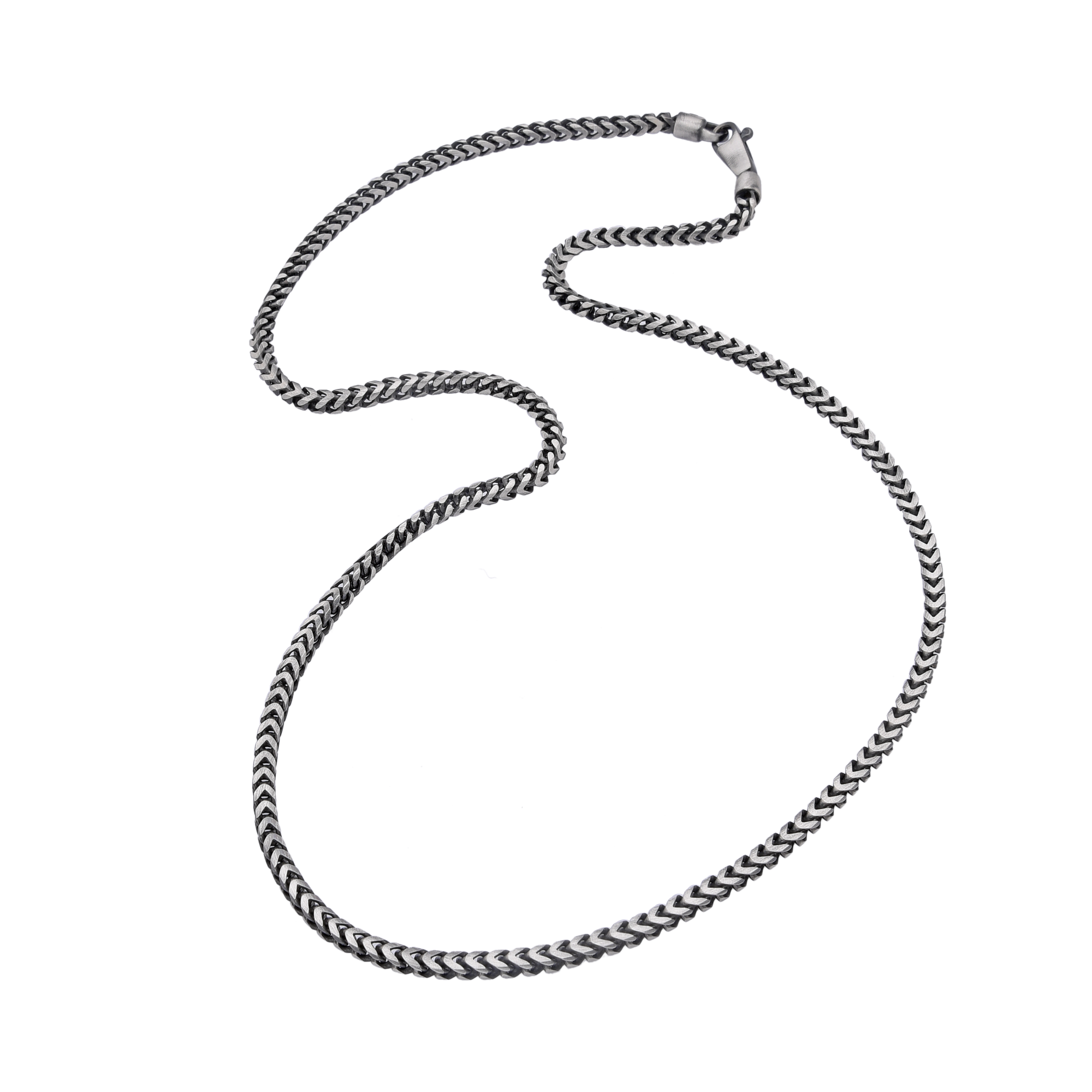 [full]- RECON silver chain with ruthenium plating