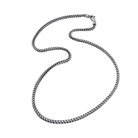 [full]- RECON silver chain with ruthenium plating