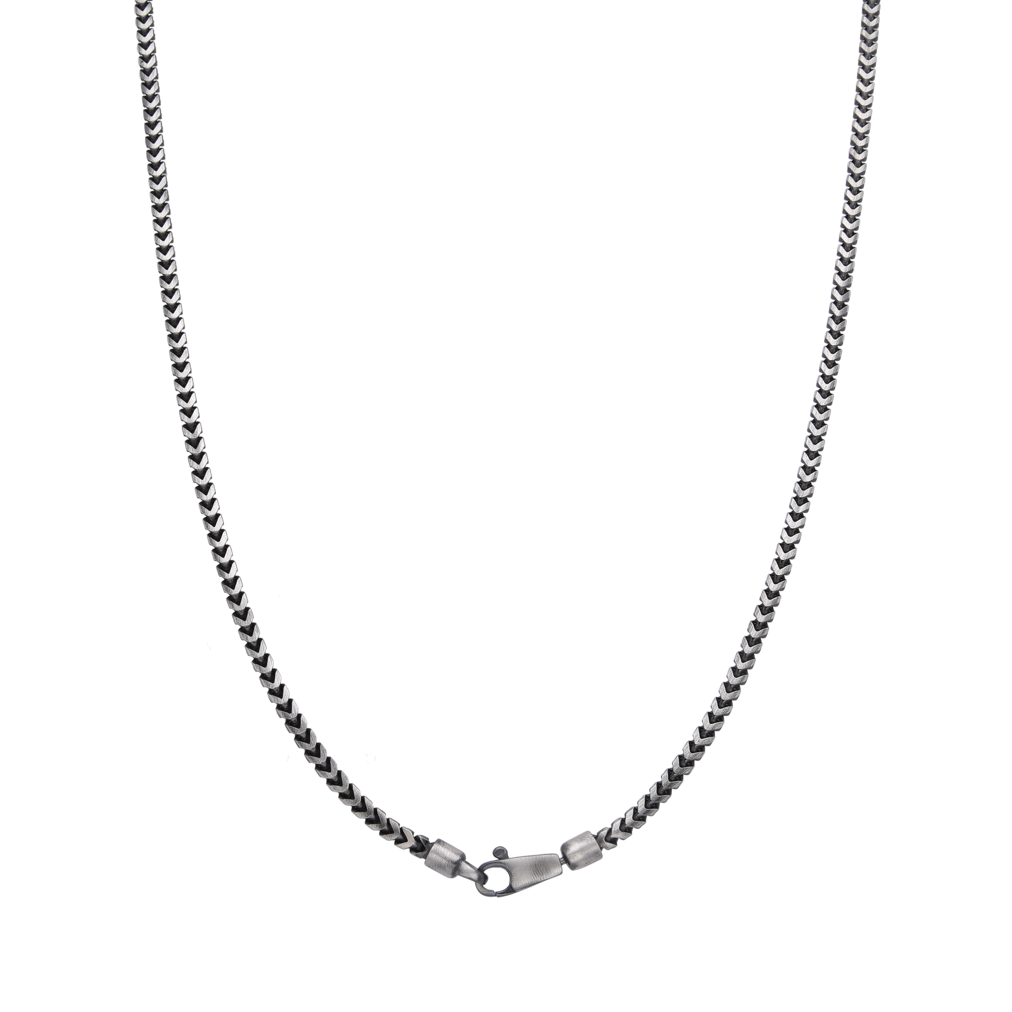 [full]- RECON silver chain with ruthenium plating