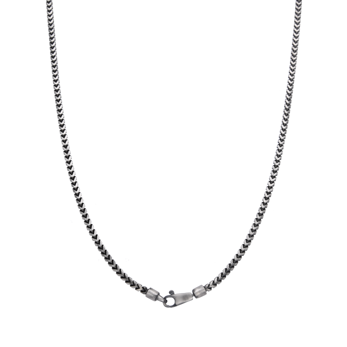 [full]- RECON silver chain with ruthenium plating