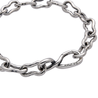 [full] Silver chain bracelet on a white background