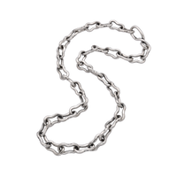[full] Silver chain necklace on a white background