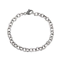 [full] Silver chain bracelet on a white background