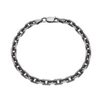 [full] - Sterling silver bracelet featuring ruthenium-plated links with brushed gun-metal texture.