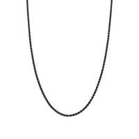 [full] Silver chain necklace with dark ruthenium plating on a white background