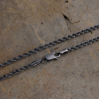 [full]- Silver chain with dark ruthenium plating