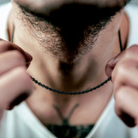 [full] - shadow sterling silver and dark ruthenium corda chain