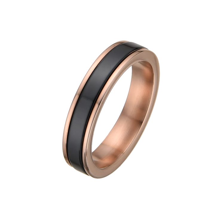 [full] rose gold toned ceramic ring