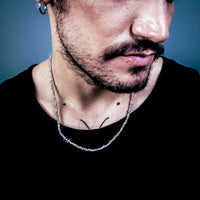 [full] - Man wearing stellar sterling silver beads necklace