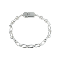 [full] Silver chain bracelet on a white background