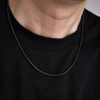 [full]- Silver chain with dark ruthenium plating