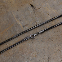 [full]- Silver chain with dark ruthenium plating