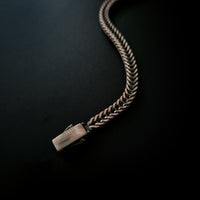 [full] - Fox-tail chain bracelet in sterling silver with diamond-cut links and gun-metal ruthenium plating.