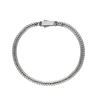 [full] - Fox-tail chain bracelet in sterling silver with diamond-cut links and gun-metal ruthenium plating.